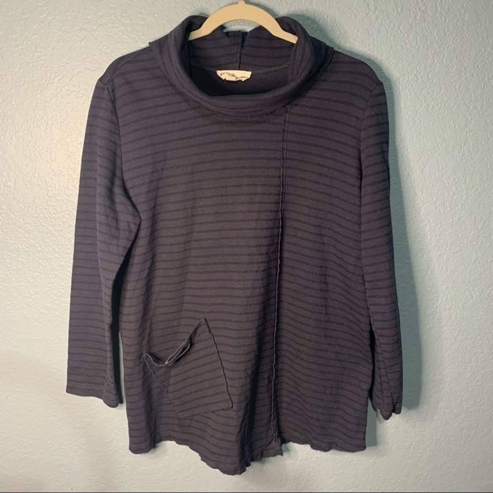 Neon Buddha Cowl Neck Long Sleeve Pullover Tunic
